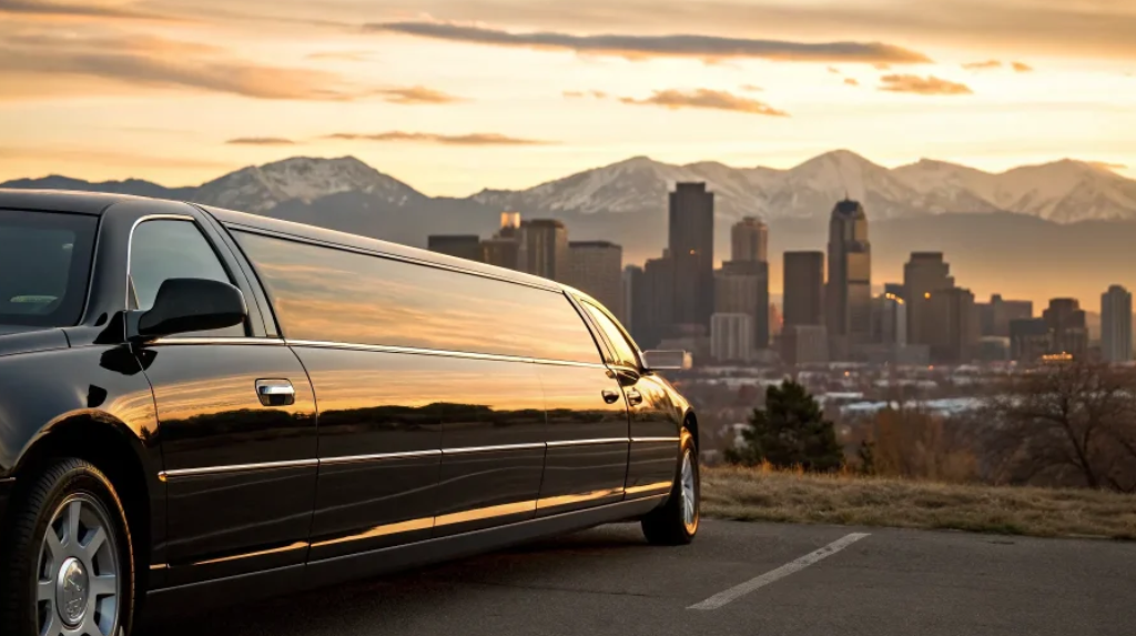 Luxury black car transportation from Denver Airport to downtown