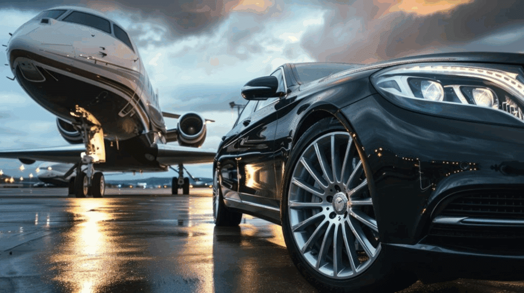 Luxury Denver limo service black car with professional chauffeur